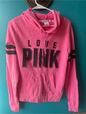 PINK Victoria's Secret Bright Pink Logo Pullover Hoodie
